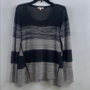 Eileen fisher black/grey 100% organic linen top